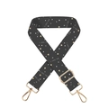 Adjustable black strap with gold hearts and I LOVE YOU print for handbags - Heart Polka Dot