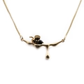 Bienen-Halskette in Gold mit Honig-Detail und feiner Kette für Damen im Minimal-Look - Gold