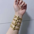 Trendy stapelbare gouden kralenarmbanden met LOVE ballonletter bedeltjes voor dames - Letter A Stijl (DR241110) / 1 Stuk / Goud