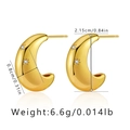 Detailed dimensions of 18K gold plated brass crescent earrings with zircon stars - Star Zirconia Crescent Style (KE0938) / Gold