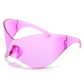 Occhiali da sole Y2K senza montatura in rosa traslucido con protezione UV400 - Regolare / Viola
