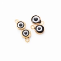 Pendentifs œil protecteur 6mm en acier doré pour la création de bijoux DIY - Noir