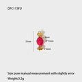 Detailed view of candy-shaped magenta pendant with size dimensions 25mm in height - Fuchsia Candy