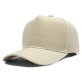 Classic light beige five-panel baseball cap in premium twill cotton with curved brim - Off White