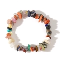 Bracciale colorato con pietre minerali naturali irregolari e frammenti di pietre dure - Multicolore