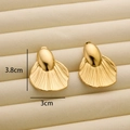 Modern 18K gold-plated titanium steel earrings with a fanned-out sunburst design - R182 Fishtail / Gold