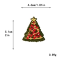 Embroidered Christmas tree patch with gold star and red dots for DIY crafts decoration - 4.6x5.1cm / 11176-Christmas Tree with Star