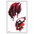 Realistic Halloween monster claw and skull temporary tattoo stickers with bloody wounds - WS-K02