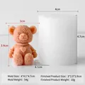 Mini bear silicone mold for DIY candles featuring honeycomb texture and heart detail - Bear Mold F409