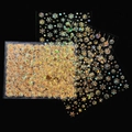 Holografische goldene Weihnachts-Nagelsticker mit Laser-Glitzer-Sternen und Flocken - A-17 Set Holografisch Gold