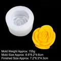 3D rose flower silicone mold for handmade soap and candles with yellow resin sample - 1# Large B1046 / Clear