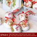 Set di 14 palline di Natale dipinte con motivi di Babbo Natale e pupazzo di neve su schiuma - Stile A05 (Scatola da 14)/Babbo Natale e Pupazzo di Neve