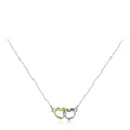 S925 Sterling Silber Kette mit verschlungenen Herzanhängern in Gold und Silber - 925er Silber / Zweifarbig Gold & Silber (40+5CM)