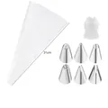 8-piece cake decorating set with 6 stainless steel nozzles, 12-inch bag, and coupler - 6-Piece Set (OPP Bag) / White