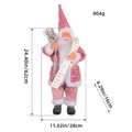 Pink sequin 24-inch Santa Claus doll holding a gift list scroll for holiday decor - Pink Sequin Style