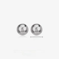 Minimalist 6mm silver stainless steel ball stud earrings with polished finish - 6mm / Steel