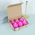 Set of 6 pink apple shaped LED electronic candle lights in simple packaging box - 6pcs/Box / Purple