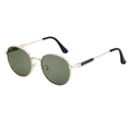 Gafas de sol retro con montura redonda dorada y lentes verde oscuro para hombre - Oro/G15 Verde