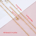 Collier chaîne à billes dorée en acier inoxydable avec extension de 45 plus 5cm - 1 Pièce/Paquet / Doré