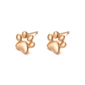 Elegante roségouden oorknopjes met pootafdruk en een glad gepolijste spiegelglans - Goud (8604)