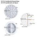 Lot de trois moules en silicone pour bougeoirs ronds creux pour moulage de résine - Base Ronde + Couvercle Cœur (D5195+D5199)
