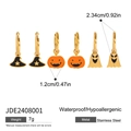 Dettagli sulle dimensioni per orecchini di Halloween in acciaio inossidabile e zucca - Stile Cappello da Strega Zucca Fantasma (JDE2408001)