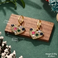 Spécifications de taille pour boucles d'oreilles cœur avec strass colorés sur bois - Pendant en Cœur (E4-18542-3800)