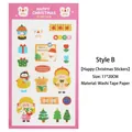Cute Santa and Christmas tree washi paper stickers for scrapbooking 11x20cm - Happy Christmas Sticker Style B