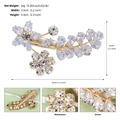 Dettagli del fermaglio per capelli a fiore dorato con strass, zirconi e dimensioni - Oro (HS-J7059G)
