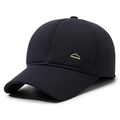 Winter men's dark blue thermal baseball cap with breathable mesh and gold mountain emblem - Adjustable / Navy Blue