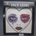 3D heart face gems sticker in black and red crystals for Halloween makeup - ws020 Black Red Heart
