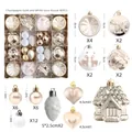 40pcs champagne gold and white Christmas ornament set with snowflakes and houses - MJXK-15 Champagne Gold And White House