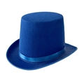 Classic royal blue felt top hat with a matching satin ribbon band for kids - Sapphire Blue / Size Xs - Hat Circumference 52cm - Hat Height 11cm