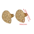 Orecchini a perno 12mm in acciaio inossidabile dorato martellato per gioielli DIY - Goccia d'acqua / Oro