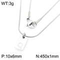 Zilveren ketting met vierkante hanger gegraveerde letter Q en dunne slangenketting - Zilveren Letter Q (KN293417-Z)
