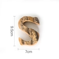 Rustic wooden letter S with natural tree bark edges for vintage DIY cafe decoration - Letter S