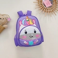 Purple unicorn cartoon backpack for kids with a 3D hard shell and adjustable straps - Purple (Unicorn)