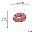 Écusson brodé de beignet rose pour vêtements et sacs de bricolage, 6,6 cm x 4,9 cm - GZ-4504 Biscuit