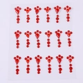 18 sets of red rhinestone face stickers for kids makeup and eye crystal nail art - MX-011 Red