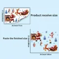 Size guide for Santa Claus wall sticker with reindeer, snowman, and tree dimensions - PH_QTX21 Christmas