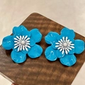 2512076d Blue Flower Earrings