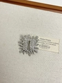 Elegant silver irregular brooch with micro-pave diamonds and pearls on beige fabric - 46 Silver Keyhole (XZ0064)