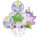 Set palloncini unicorno con stella verde e palloncini in lattice viola per compleanno - Simpatico set di palloncini con unicorno