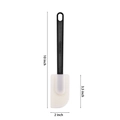 10 inch heat resistant silicone spatula with black handle and cream colored head - 10 Inch Black Handle Scraper