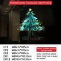 Blue and green Christmas tree static window sticker with Merry Christmas greeting - SDUV-200 (Hand-drawn Illustration Blue & Green Christmas Tree)