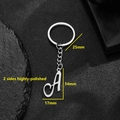 Detailed size view of silver letter A keychain with high-polished mirror finish - Letter A
