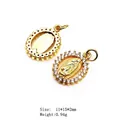 Virgin Mary Guadalupe oval charm in gold finish with white cubic zirconia inlay - Style 1 Virgin Mary