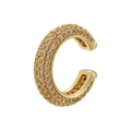 Luxury gold-plated ear cuff featuring three rows of champagne cubic zirconia crystals - Gold Champagne Zircon (1PC)