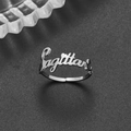 Silver Sagittarius zodiac open ring made of vintage 18K stainless steel for women - Adjustable Open / Sagittarius Steel