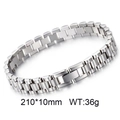 Silver stainless steel watch band chain bracelet in 210x10mm size for men and women - 21cm*10mm (KB71937-DR)